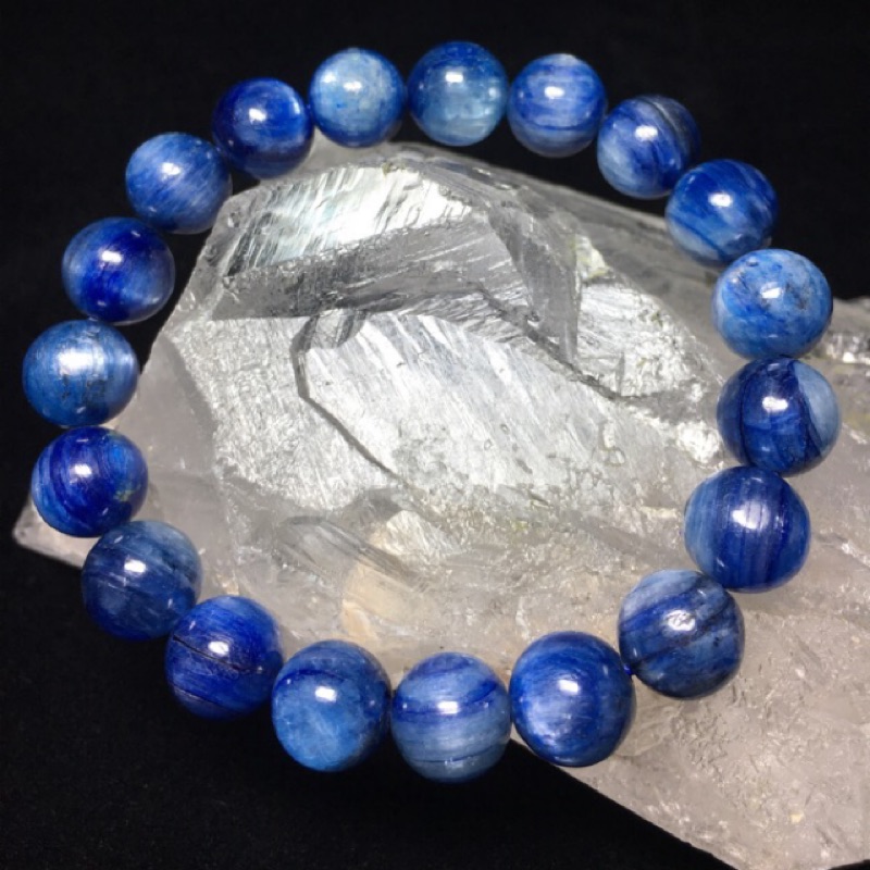 收藏 頂級藍晶石手珠 藍晶石 36g 高檔藍晶石 貓眼藍晶石 透料 喉輪 協調石 冥想石 開運 自信心 水晶手珠 禮物