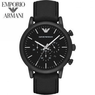 EMPORIO ARMANI (AR1970)《亞曼尼 義大利時尚》46mm/大錶徑三眼計時款/IP黑【第一鐘錶】