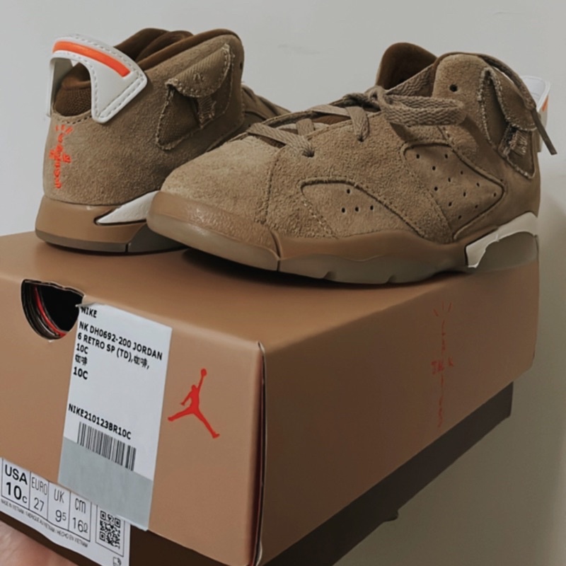 (免運)AJ6 Travis Scott聯名 ‘British Khaki' Jordan Kids童鞋