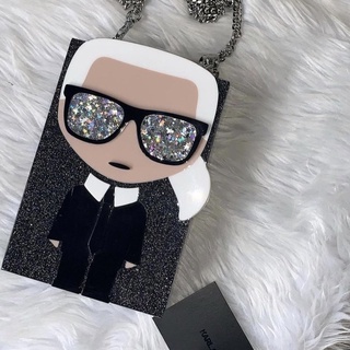 ✴Sparkle歐美精品✴ Karl Lagerfeld 歐版 老佛爺卡爾側揹包 斜揹包 手機包 鍊帶硬殼包 現貨真品