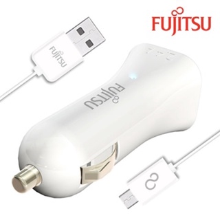 富士通FUJITSU雙USB車用充電器(白色)