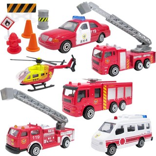 消防車玩具組玩具車小汽車模型玩具組6入 937558【77小物】