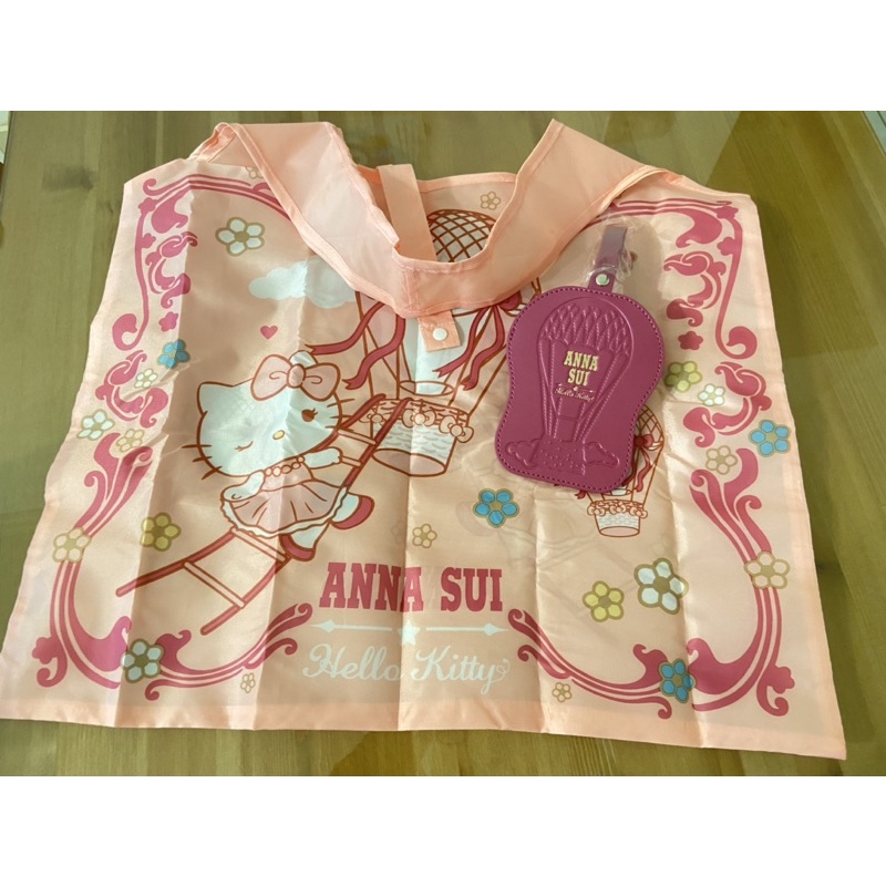 ANNA SUI &amp; Hello Kitty 皮革吊飾購物袋 飛行款