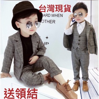 臺灣現貨❤️80-150碼男童西裝婚紗攝影 花童禮服男寶寶禮服拍照禮服 男童禮服 畢業男童禮服長袖套裝正式西裝