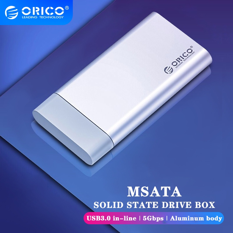 Orico mSATA SSD 外殼鋁製直插式 USB3.0 5Gbps 高速螺絲固定適用於 Windows/Linux