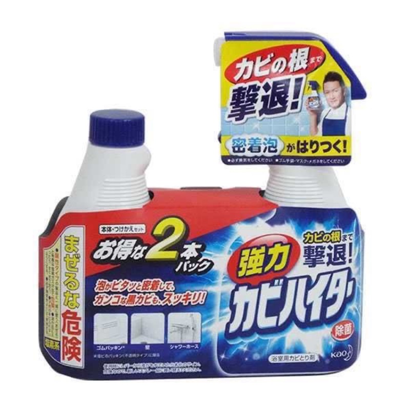 日本進口 Kao花王強力浴室除霉除菌泡沫噴霧清潔劑組（本體400ml +補充液）
