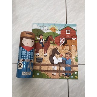二手，牛件很忙， 美國 Petit Collage 厚紙類益智玩具 存錢筒拼圖系列