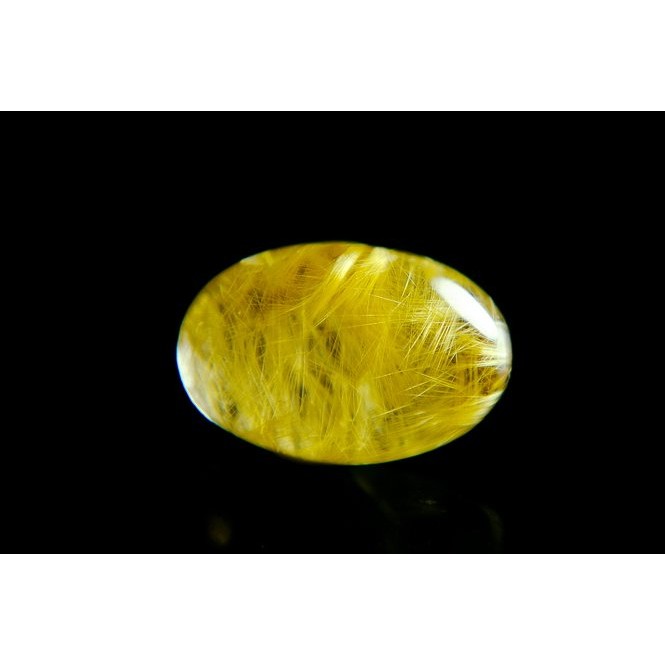 [Disk水晶][金黃透亮]黃金鈦晶花水晶戒面CL-22