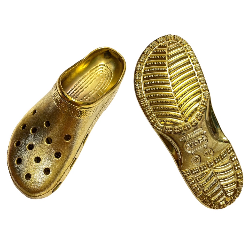 🇺🇸 現貨 全新 vip 限量版 官方 Crocs 金色布希鞋 擺飾 迪特 卡駱馳 裝飾 模型 紀念款 絕版 擺設