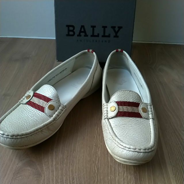 Bally 7.5=38E～白色+經典Logo配色～平底～全皮～休閒鞋