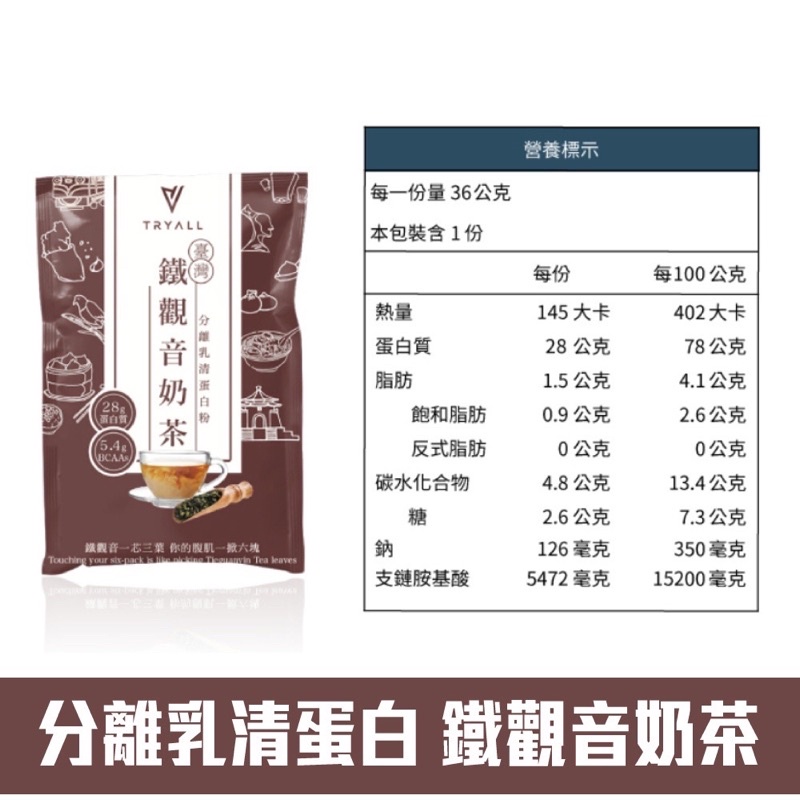 [出清]TRYALL 分離乳清蛋白 靜岡抹茶/觀音拿鐵