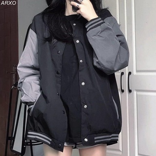 ARXO 女生外套學院風復古棒球服女秋季新款寬松炸街vintage學生百搭夾克外套潮