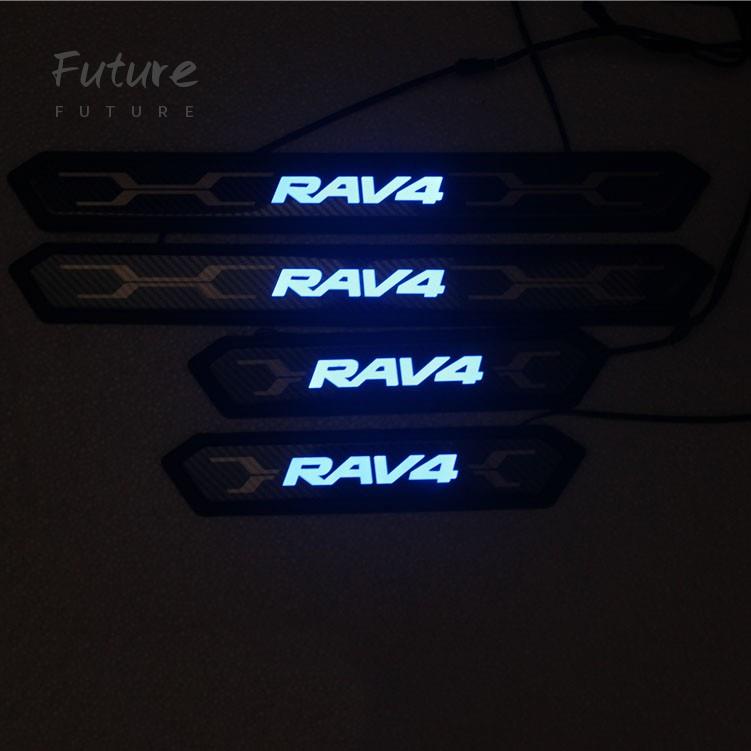 🌟台灣現貨汽車機車配件🌟豐田 2019 5代 五代 RAV-4 RAV4 LED帶不鏽鋼迎賓踏板 門檻飾條 外防