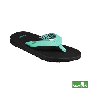 【福利品】SANUK 印花襯瑜珈墊人字拖鞋 女款 1017878 OPA（綠色）