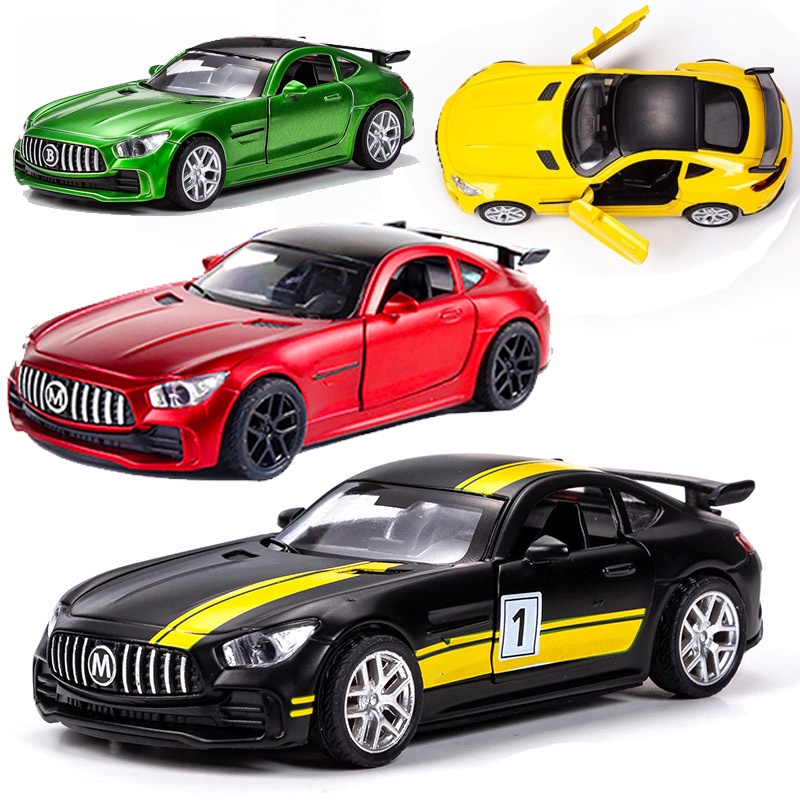 玩具車 回力車 1:36 合金車 賓士GTR跑車模型 兒童玩具車擺件