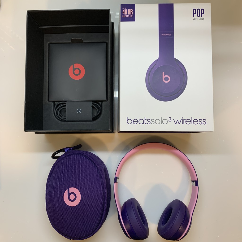 beats solo 3 wireless 無線藍牙耳機 近全新 極少使用 紫羅蘭色