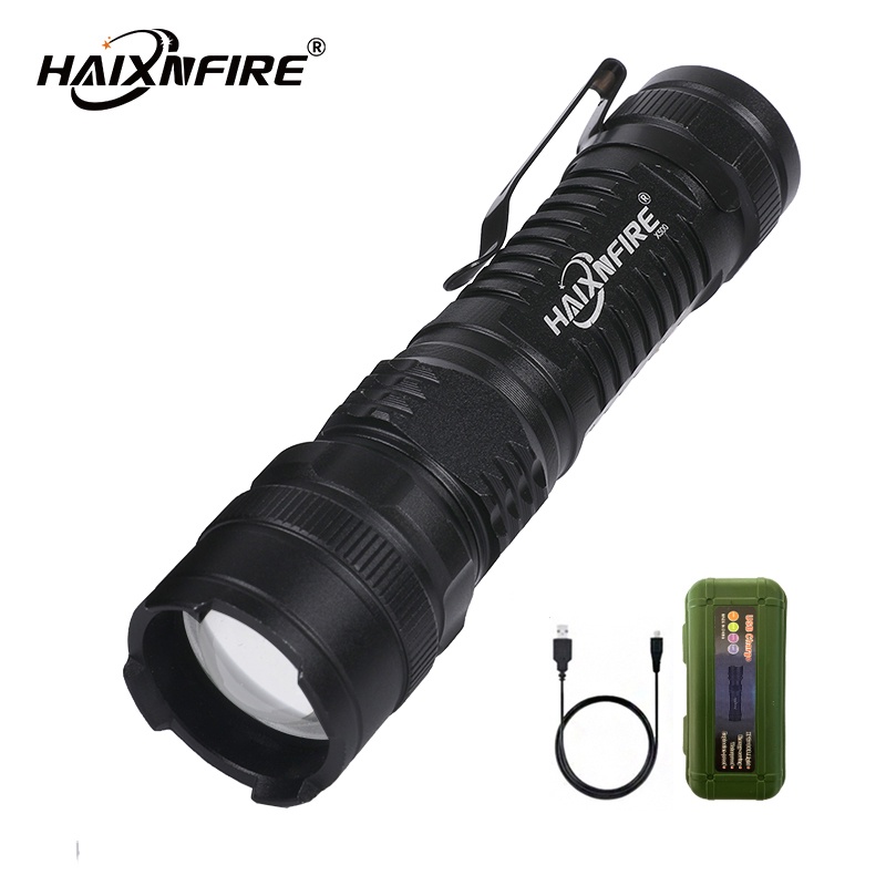 Haixnfire X500 戶外野營燈 LED 手電筒 USB 可充電變焦手電筒