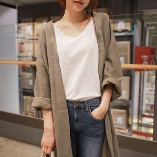 《Alsis女神私服》率性長版女生上衣開襟罩衫外套夏日防曬優雅氣質日系韓版隨性百搭