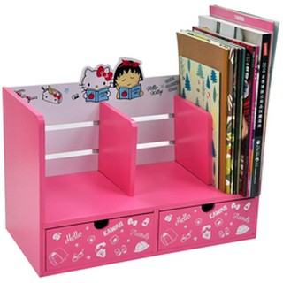 限時優惠～正版授權 木製 Hello Kitty & 小丸子 收納書架 收納櫃 KT-630038