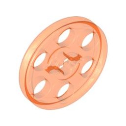 玩樂趣 LEGO 4185透明螢光橘Technic Wedge Belt Wheel (Pulley) (T22)