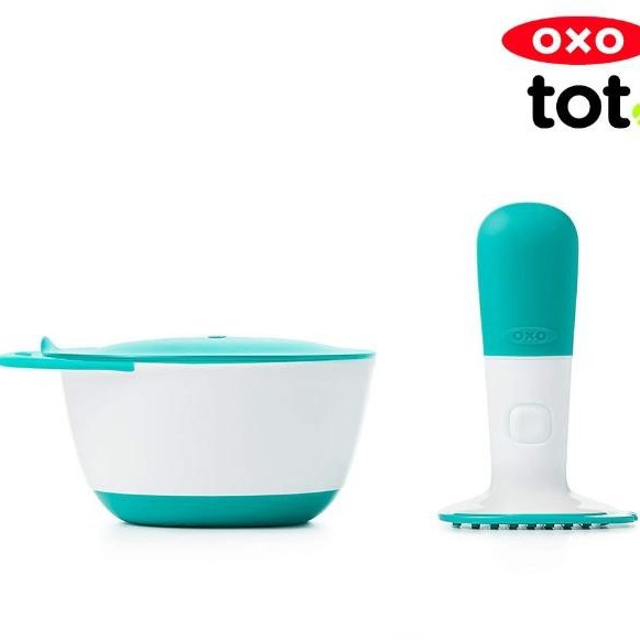 OXO tot 美國好滋味研磨碗/餵食碗 靚藍綠 台灣總代理原廠公司貨正品 正式報關進口 商品檢驗合格