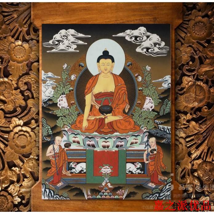 嘉之派 熱銷新品-唐卡掛畫裝飾畫西藏黃財神釋迦藥師佛觀音文殊普賢菩薩佛畫像掛畫