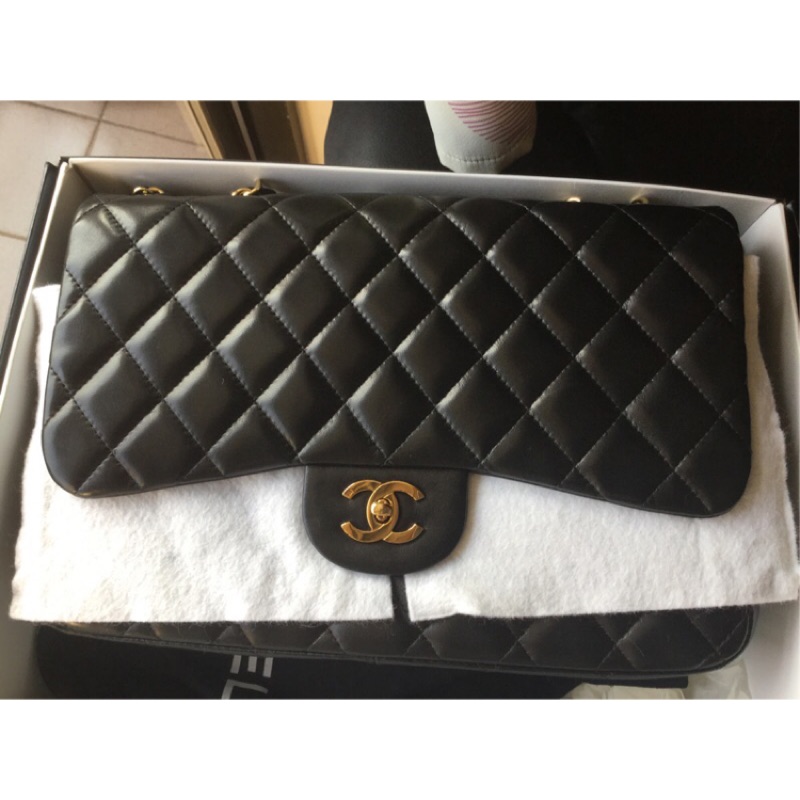 Chanel jumbo 黑金羊皮30cm單蓋tw5621專屬