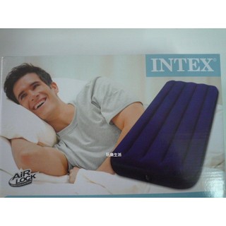 玩樂生活 美國INTEX 68950 單人略小植絨充氣床 露營氣墊床 居家或飯店加床送收納袋(免費維修 瑕疵換新品)