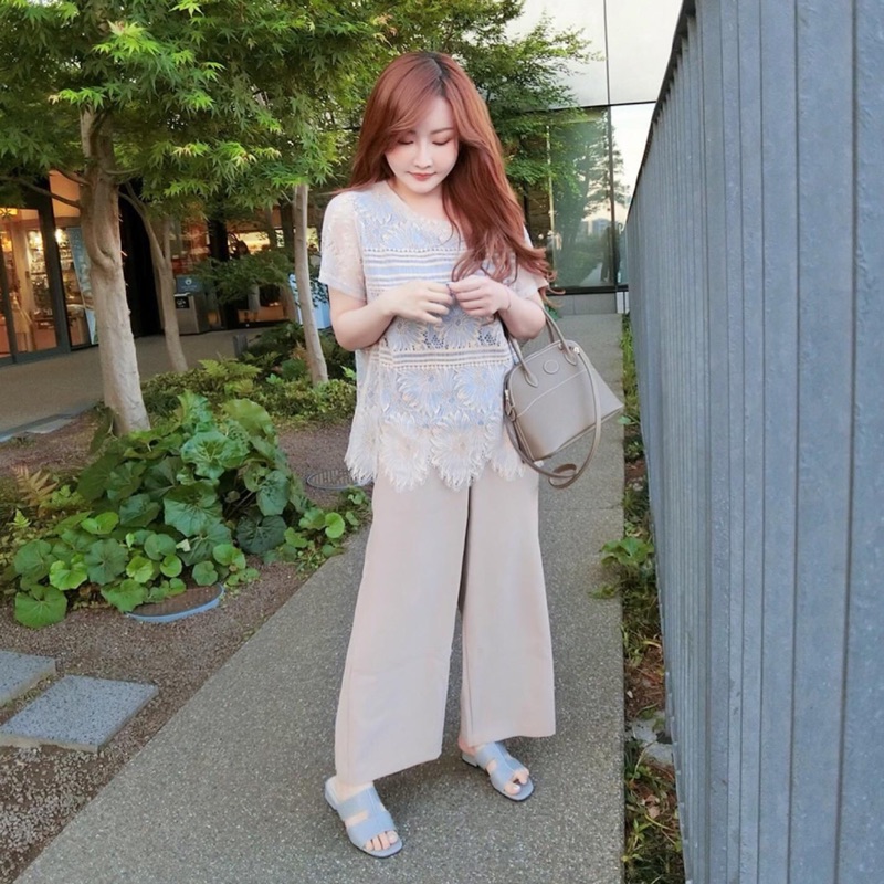 全新晴晴私服款水藍蕾絲上衣 梨花原價1010購入 蝦皮購物