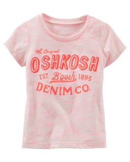 OshKosh 正版 粉橘色logo女童上衣 現貨