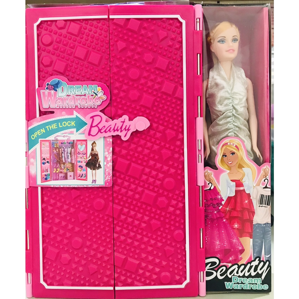 快速出貨 夢幻化妝組 芭比配件盒 化妝盒 衣櫃造型 芭比 芭比娃娃 娃娃 娃娃盒 芭比娃娃盒 家家酒