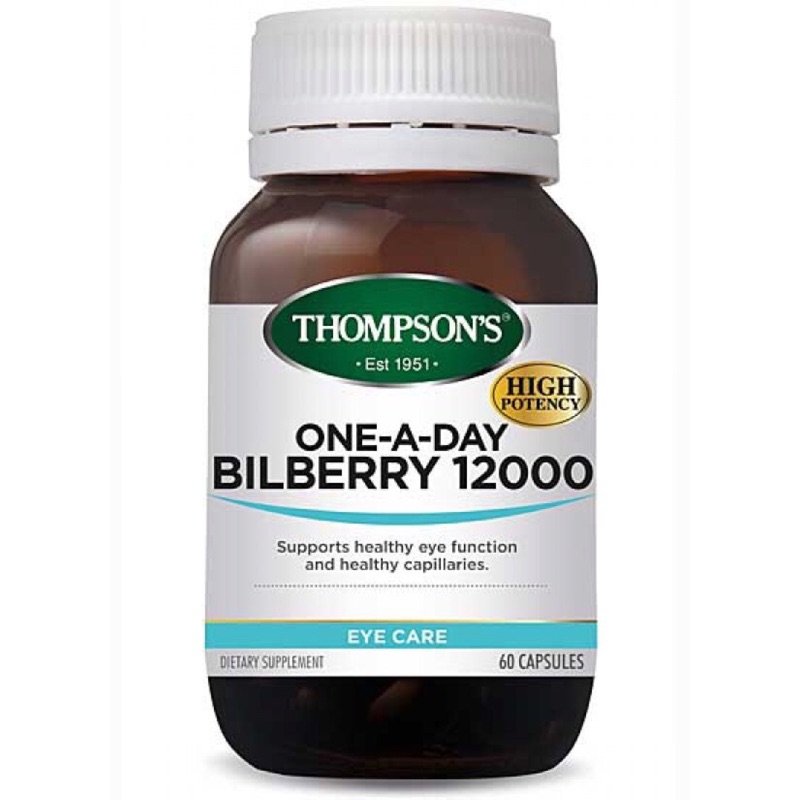 《小個兒代購》紐西蘭湯普森Thompson's Bilberry 12000mg 山桑子/藍莓花青素 60顆