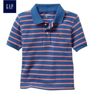 [童心歐美童裝] ㊣ 美國 GAP 小熊LOGO條紋短袖polo衫, 官網正品 (3Y)