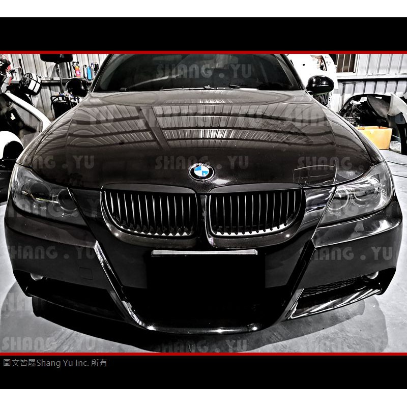 BMW E90 E91 黑 水箱罩 320i 323i 325i 328i 330i 335i 前期