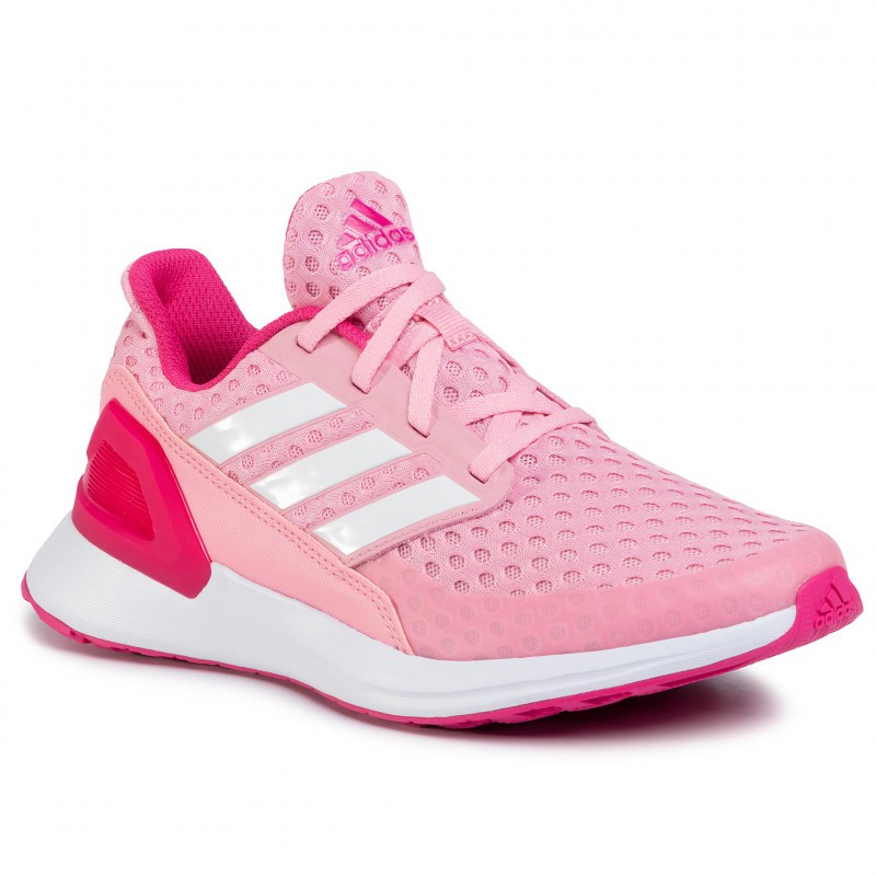 【我塑我形】ADIDAS ADIDAS RapidaRun J 粉紅色慢跑女鞋 EF9245
