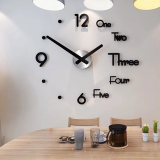 3d Diy 鏡面掛鐘 / 現代設計大型靜音時鐘 / 自粘丙烯酸數字掛鐘 / 客廳裝飾壁式手錶