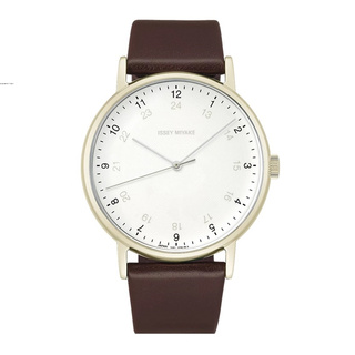三宅一生 Issey Miyake 牛皮時尚(白)石英腕錶 (NYAJ007Y) 39mm
