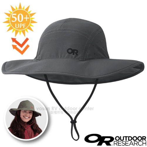 【美國 Outdoor Research】Equinox Sun Hat超輕抗UV透氣大盤健行圓盤帽/279909 炭灰