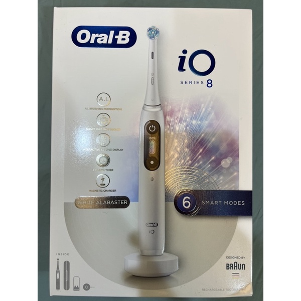 德國百靈Oral-B iO8微磁電動牙刷 白色