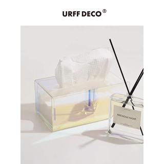 少量現貨/當日出貨/URFF DECO 炫光壓克力衛生紙盒北歐幻彩極簡珍珠光澤紙巾盒家居裝飾拍攝禮品送禮