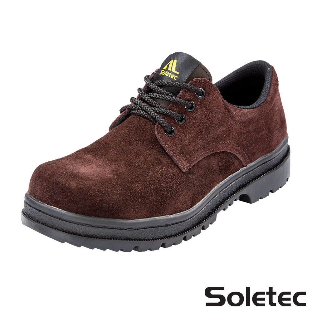 【Soletec超鐵安全鞋】C106505 咖啡色反毛皮安全工作鞋-鞋帶款 CNS20345合格安全鞋