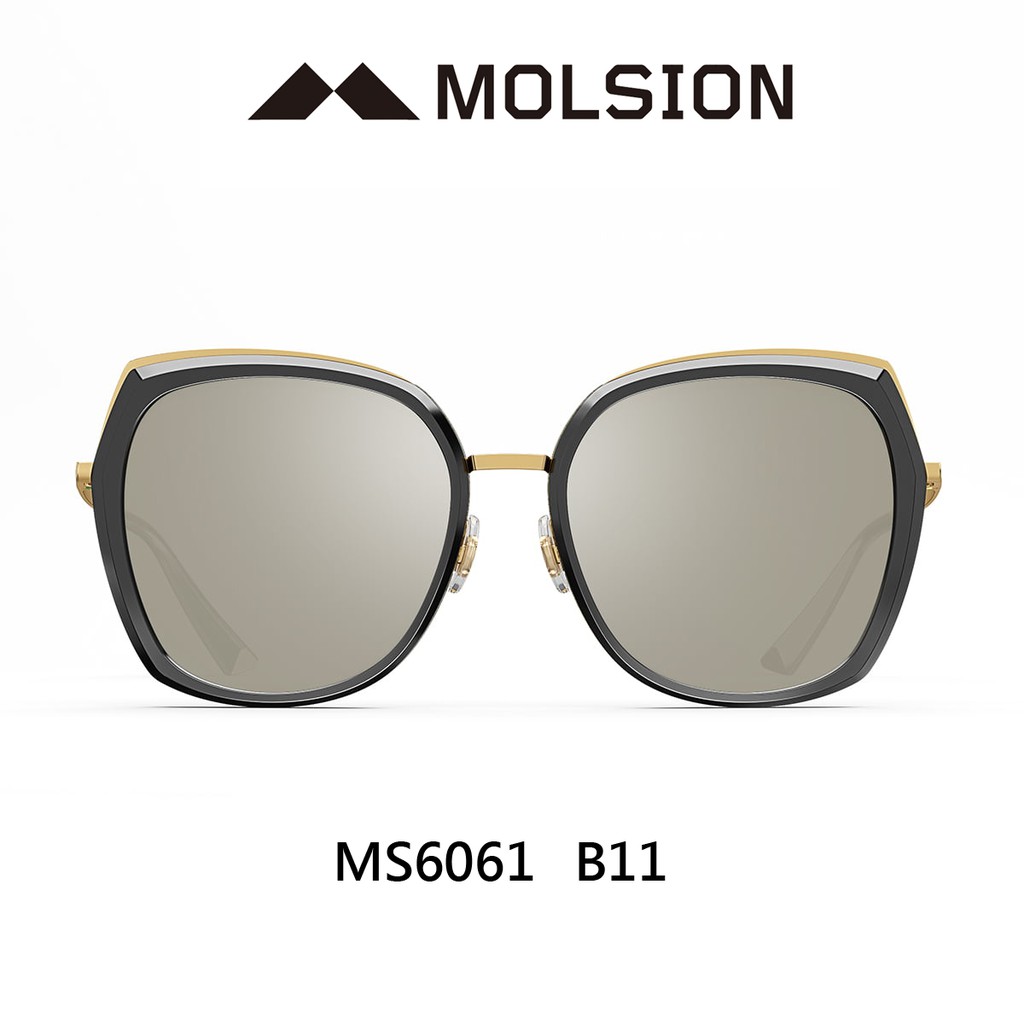 Molsion 陌森太陽眼鏡ms6061 B11 金 白水銀鏡片墨鏡 原作眼鏡 蝦皮商城 Line購物