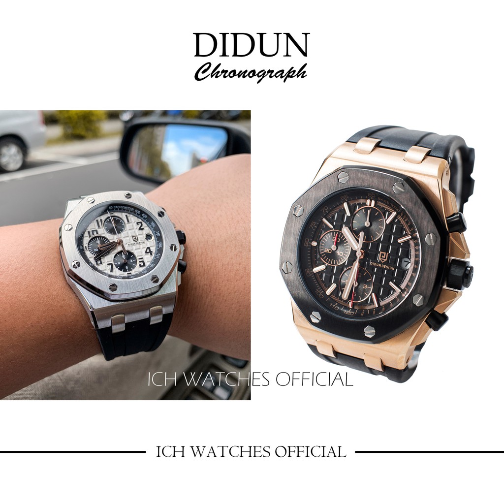 原裝進口DIDUN經典八角離岸型計時腕錶-迪頓運動錶三眼錶潛水錶機械錶石英錶男錶女錶手錶男生配件ROYAL