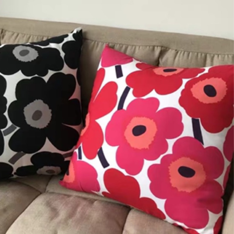 Marimekko 芬蘭 北歐風格經典紅罌粟花抱枕套 蝦皮購物