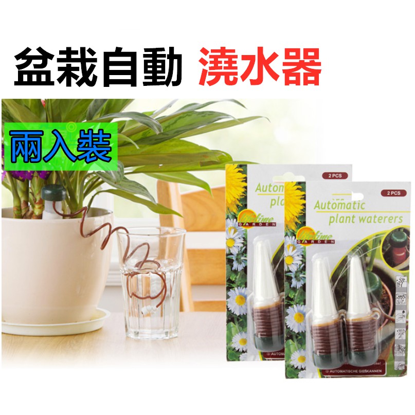 台灣現貨引水盆栽自動澆水器兩入裝懶人自動澆花器滴水器盆栽澆花神器施肥器滴灌器創意園藝工具 蝦皮購物