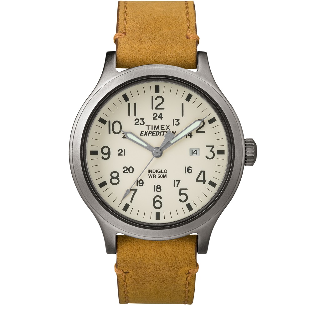 【TIMEX】天美時EXPEDITION遠征戶外系列腕錶(米白面/褐色帶 TXT4B06500)