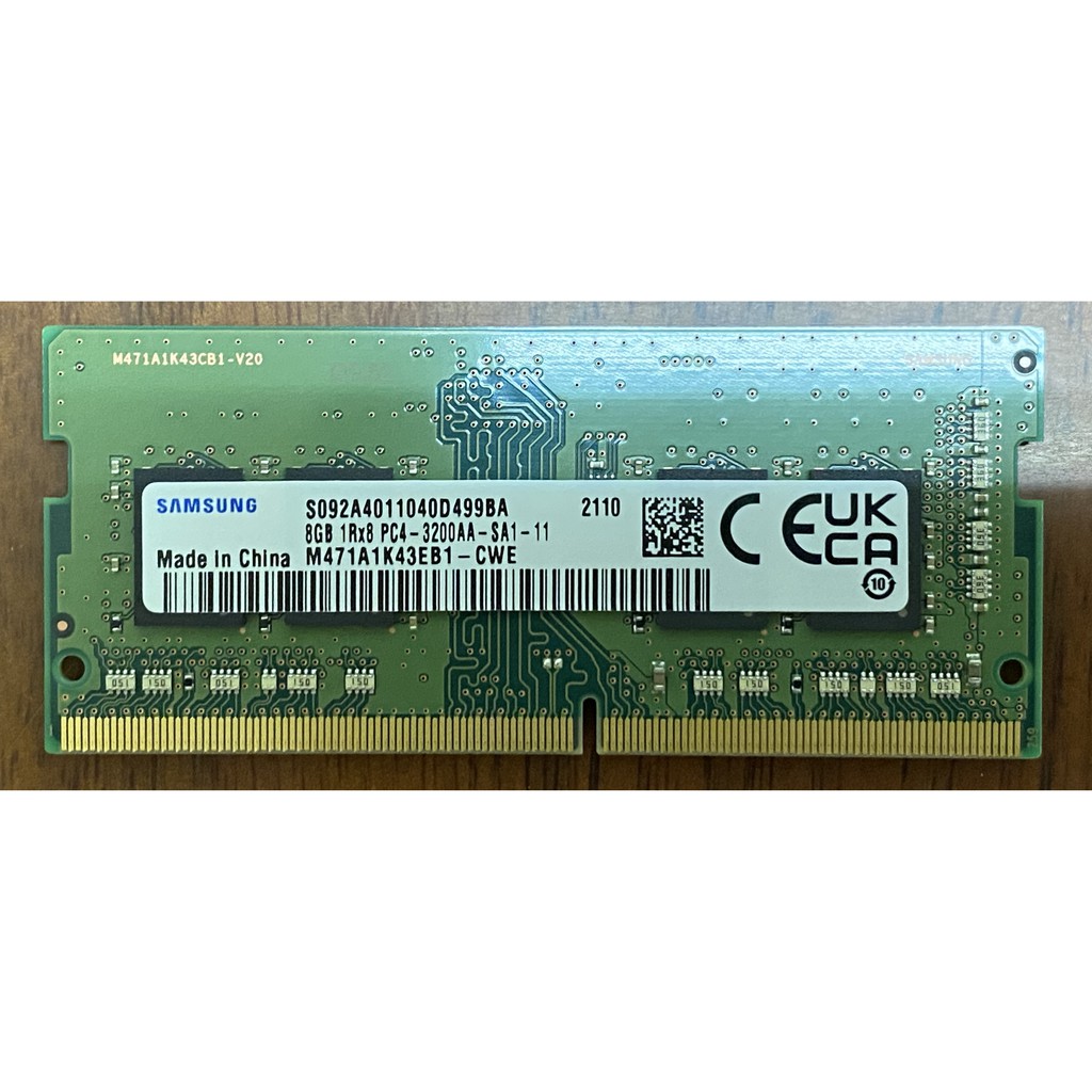 Samsung DDR4 3200 8GB 筆記型記憶體（二手-幾乎全新)