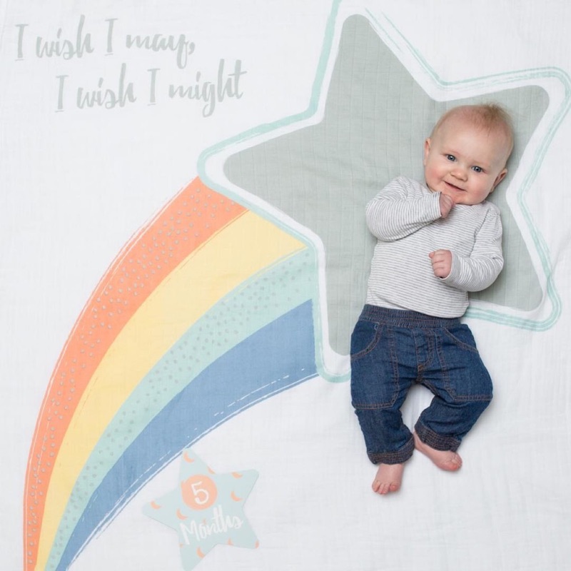 加拿大lulujo 寶寶成長包巾卡片組-大星星