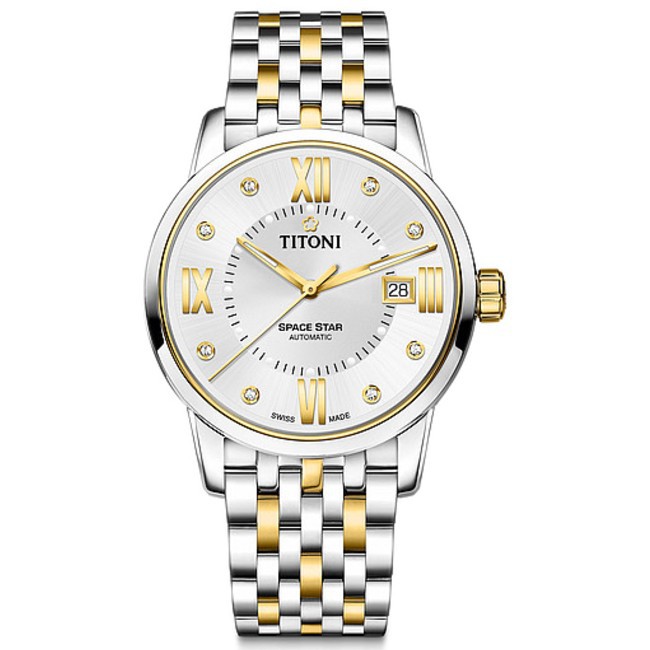 TITONI瑞士梅花錶 天星系列 83538S-099 經典羅馬腕錶/銀 40mm