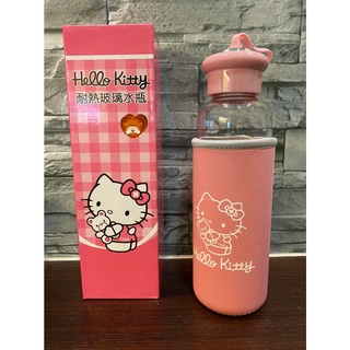 Hello Kitty 耐熱玻璃水瓶 (含保護套)